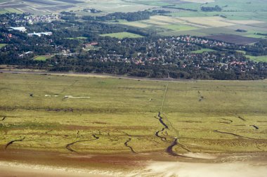 havadan görünümden'ın kuzeyinde schleswig-holstein wadden Denizi Ulusal Parkı