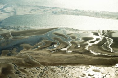 havadan görünümden Almanya'nın kuzeyinde schleswig-holstein wadden Denizi Ulusal Parkı
