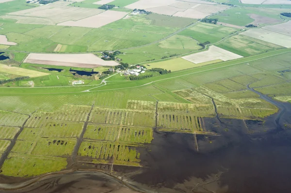 Vista aérea do Parque Nacional do Mar de Schleswig-Holstein Wadden — Fotografia de Stock