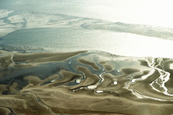 Αεροφωτογραφία Από Σλέσβιχ Χολστάιν Wadden Sea Εθνικό Πάρκο Στη Γερμανία — Φωτογραφία Αρχείου