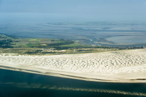 Vista Aérea Desde Parque Nacional Del Mar Wadden Schleswig Holstein — Foto de Stock