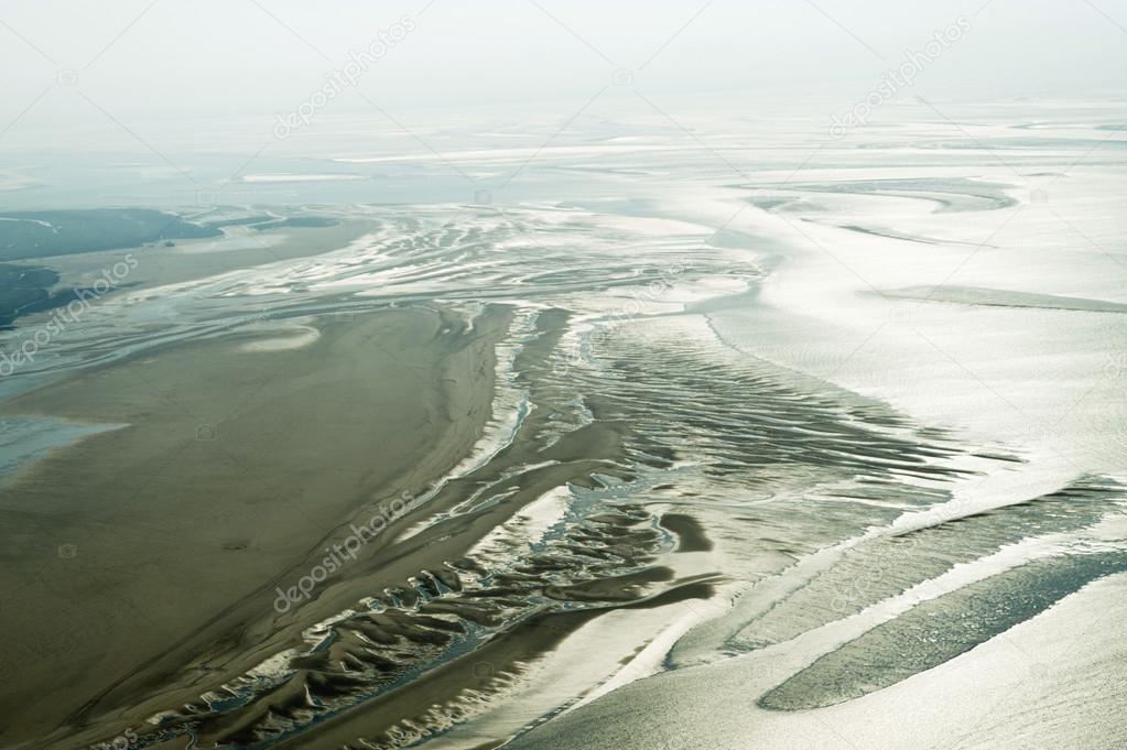 Aerial view from the Schleswig-Holstein Wadden Sea National Park