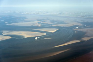 havadan görünümden Almanya'nın kuzeyinde schleswig-holstein wadden Denizi Ulusal Parkı