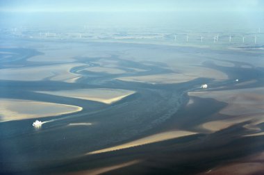 havadan görünümden Almanya'nın kuzeyinde schleswig-holstein wadden Denizi Ulusal Parkı