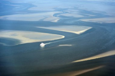 havadan görünümden Almanya'nın kuzeyinde schleswig-holstein wadden Denizi Ulusal Parkı