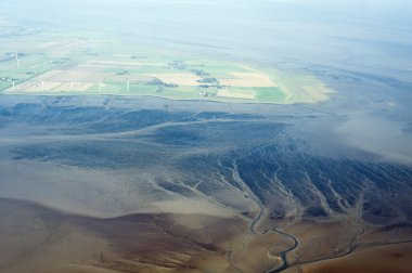 havadan görünümden Almanya'nın kuzeyinde schleswig-holstein wadden Denizi Ulusal Parkı