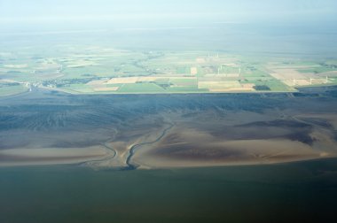 havadan görünümden Almanya'nın kuzeyinde schleswig-holstein wadden Denizi Ulusal Parkı
