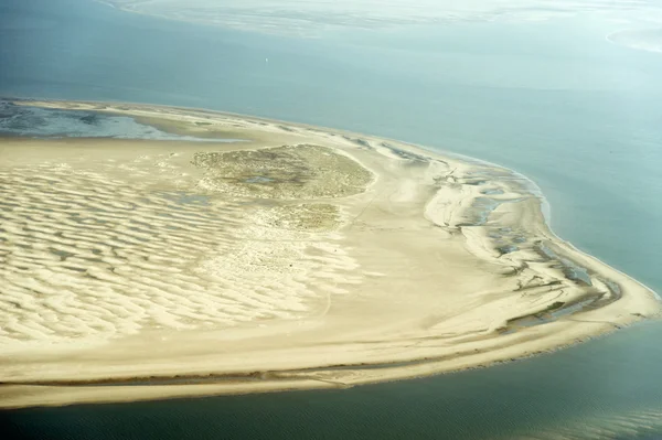 A légi felvétel a a schleswig-holstein wadden sea nemzeti park — Stock Fotó