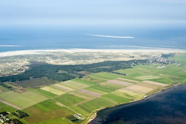 Vista aérea do Parque Nacional do Mar de Schleswig-Holstein Wadden — Fotografia de Stock