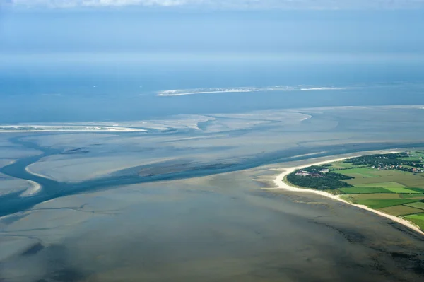 Vista Aérea Parque Nacional Mar Schleswig Holstein Wadden Alemanha — Fotografia de Stock