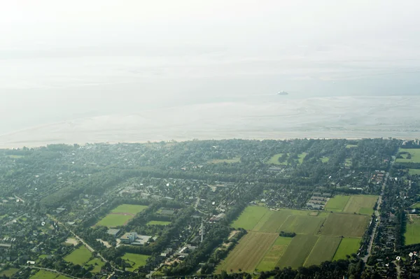 Havadan görünümden'ın kuzeyinde schleswig-holstein wadden Denizi Ulusal Parkı — Stok fotoğraf