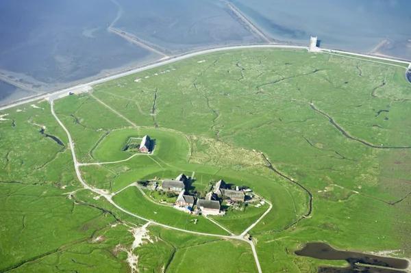 Vue aérienne depuis le parc national de la mer des Wadden du Schleswig-Holstein — Photo