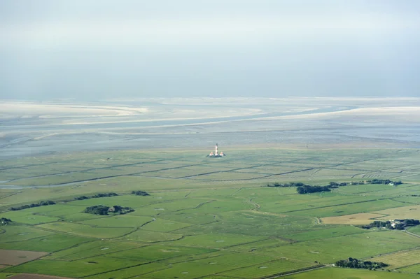 Vista aérea do Parque Nacional do Mar de Schleswig-Holstein Wadden — Fotografia de Stock