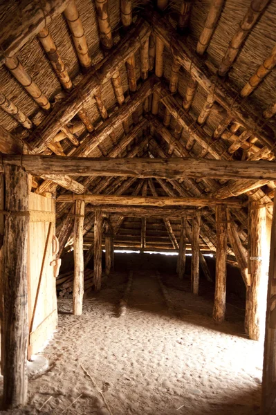 Förhistoriska återuppbyggnaden av ett stenåldern hus — Stockfoto