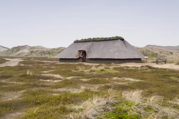 Förhistoriska återuppbyggnaden av ett stenåldern hus — Stockfoto