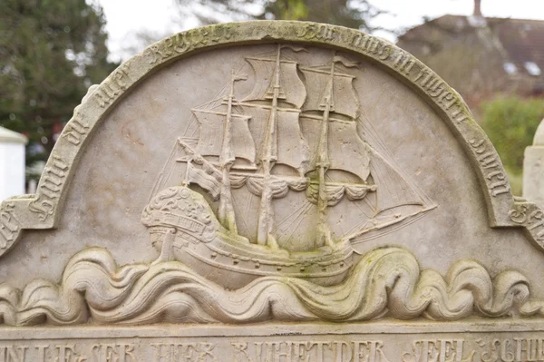Amrum üzerinde tarihi denizci mezar taşları — Stok fotoğraf