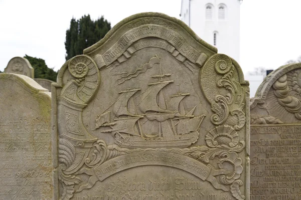 Historic Sailor Tombstones on Amrum — Stock Photo, Image