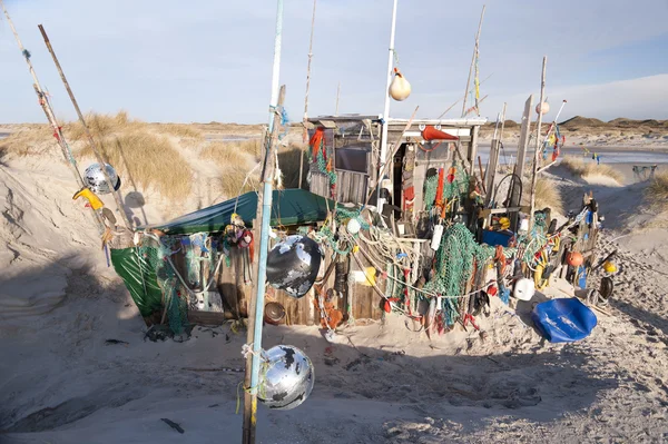 Beach Hut made of Flotsam — Stock Photo, Image
