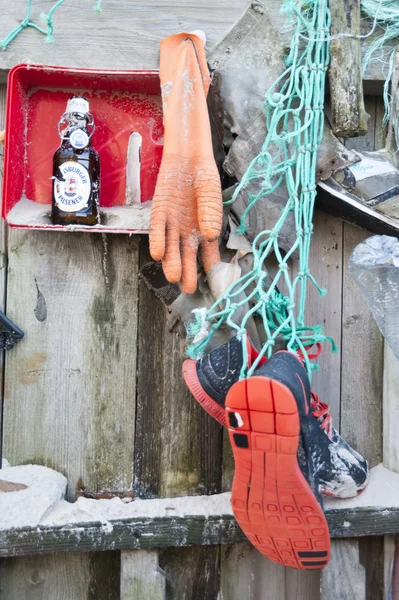 Strand Hut gemaakt van Flotsam — Stockfoto