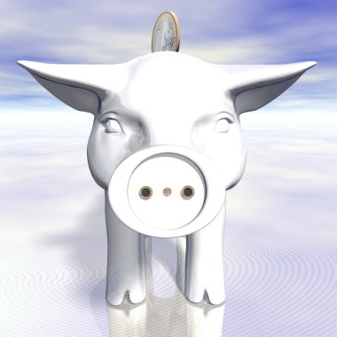 Digital Illustration of a Piggy Bank clipart