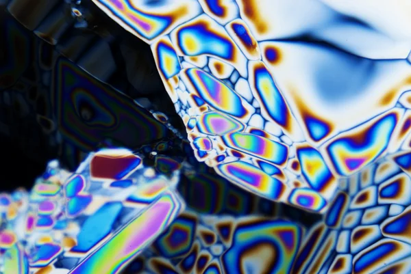 Microcrystals i polariserat ljus — Stockfoto