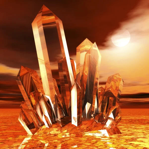 Ilustração Digital de um Cristal Moutain — Fotografia de Stock