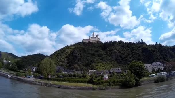 Widok na panoramę rzeki Ren — Wideo stockowe
