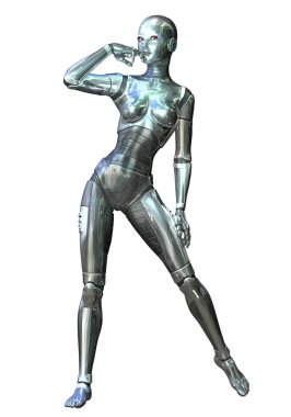 Dijital illüstrasyon kadın bir Cyborg