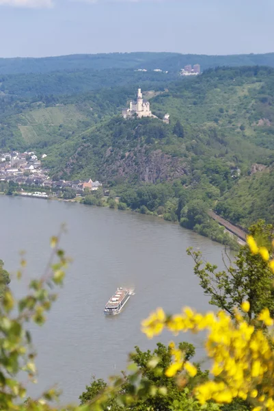 Marksburg am Rhein bei Braubach — Stok fotoğraf