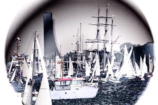 Windjammerparade Kiel Week Telescope View — ストック写真