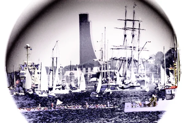 Windjammerparade Kiel Week Telescope View — Fotografia de Stock