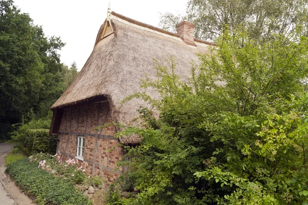 Thatched çatı evi Almanya — Stok fotoğraf