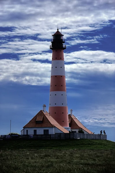 Lighthouse Westerheversand in Westerhever, Germany — Stock Photo, Image