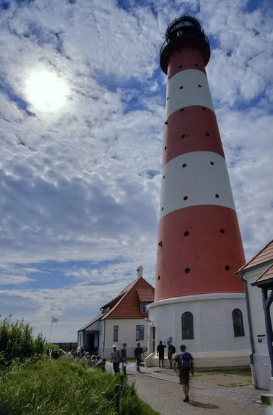 Maják Westerheversand v Westerhever, Německo — Stock fotografie