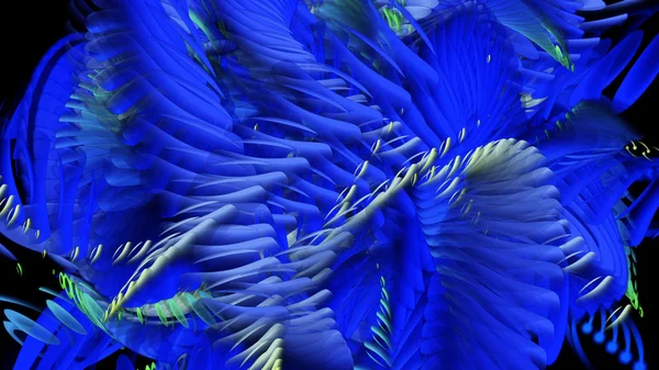 Ilustración Digital Arremolinadas Formas Azules —  Fotos de Stock
