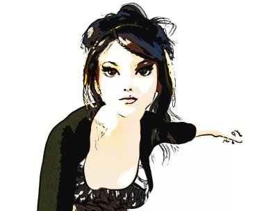 Genç bir dişi dijital 3d çizimi