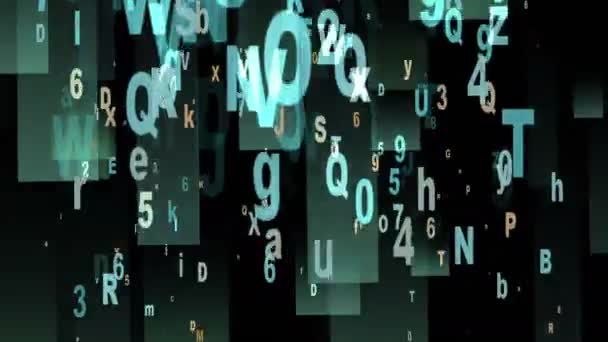 数字动画的字母和数字在 4 k — 图库视频影像
