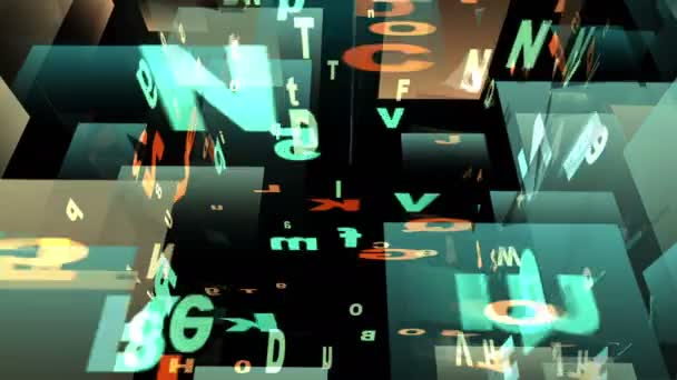 Digitale Animation von Buchstaben und Zahlen in 4k — Stockvideo