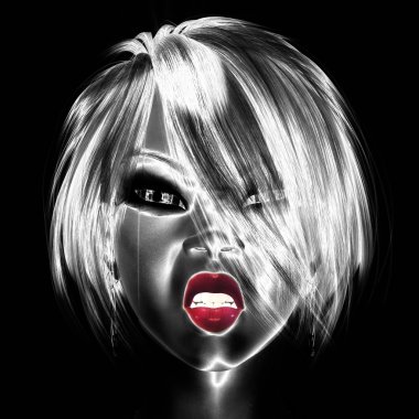 bir kadın yüzü dijital görüntüleme