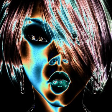 bir kadın yüzü dijital görüntüleme