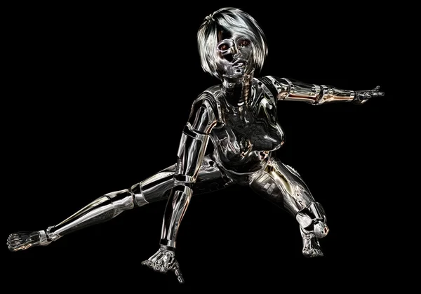 Digital 3d Illustration av en kvinnlig Cyborg — Stockfoto