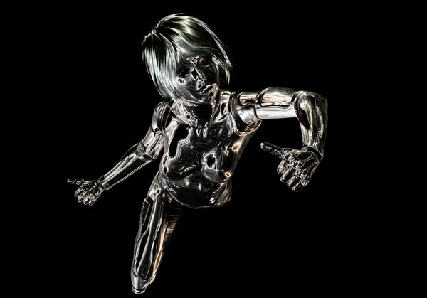 Ψηφιακή 3d απεικόνιση του ένα θηλυκό Cyborg — Φωτογραφία Αρχείου