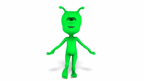 Animación Digital de un Alien danzante — Vídeos de Stock