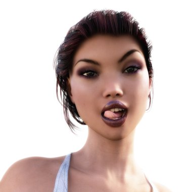 Bir yüz ifadesi dijital illüstrasyon