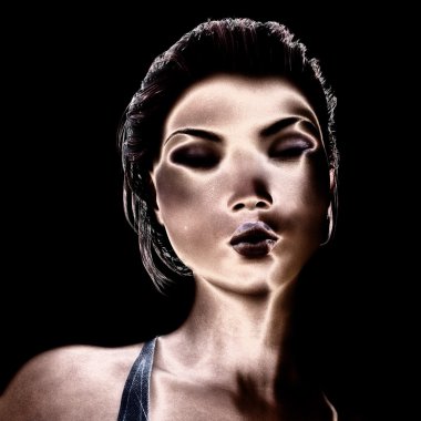 Bir yüz ifadesi dijital illüstrasyon