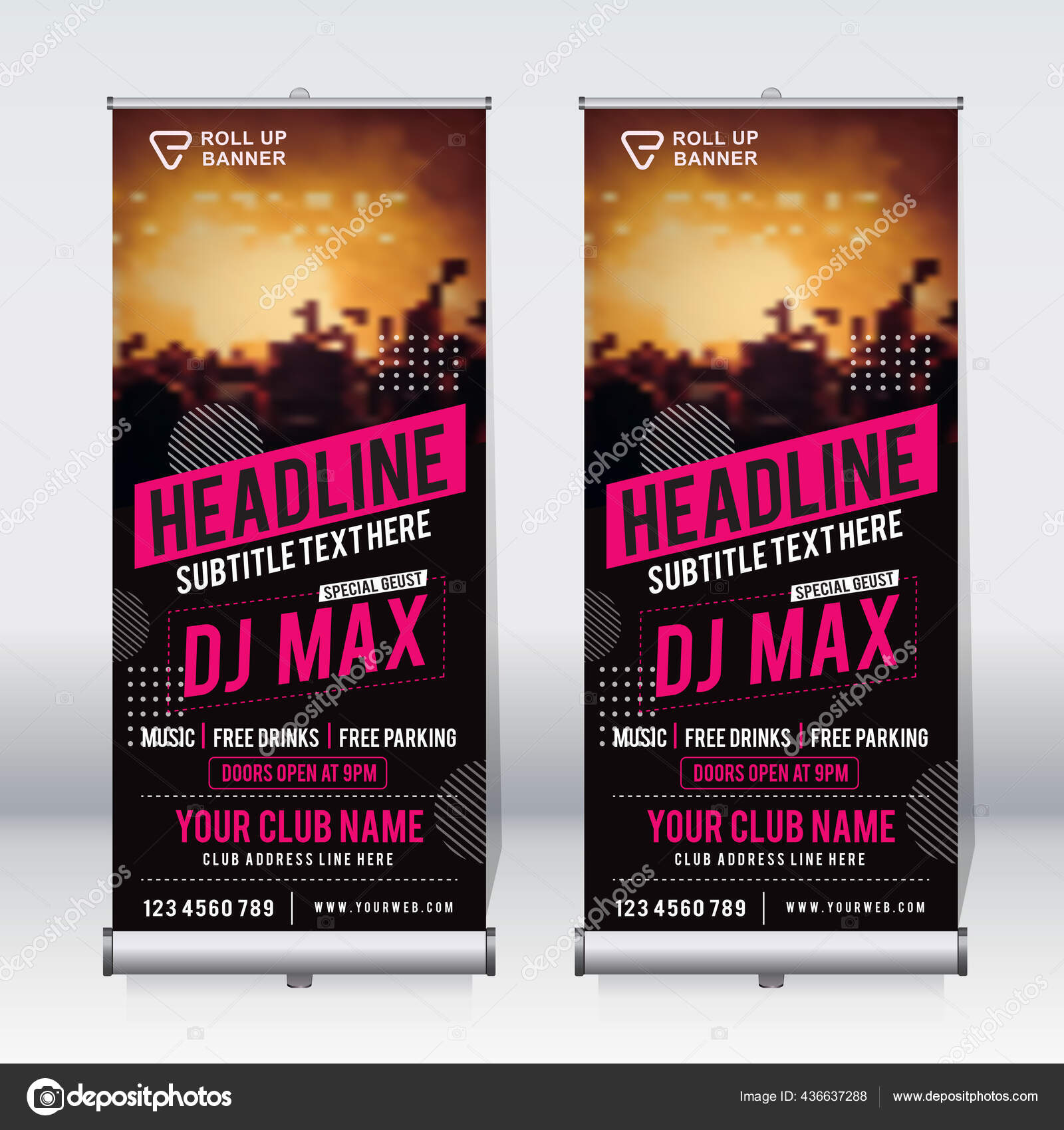 Roll Banner Design Template Vertical Corporate Background Pull Throughout Vinyl Banner Design Templates