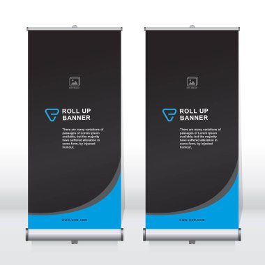 Pankart tasarımı şablonu, dikey, kurumsal arkaplan, tasarımı kaldır, modern geri çekilebilir pankart, dikdörtgen boyutu.