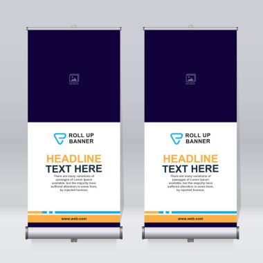 Pankart tasarımı şablonu, dikey, kurumsal arkaplan, tasarımı kaldır, modern geri çekilebilir pankart, dikdörtgen boyutu.