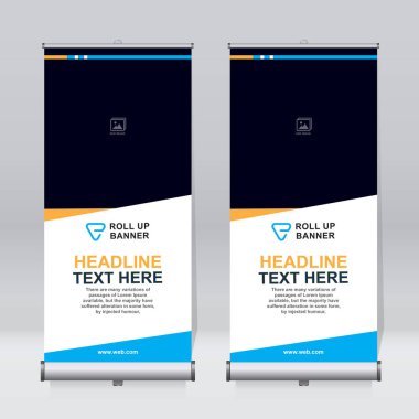 Pankart tasarımı şablonu, dikey, kurumsal arkaplan, tasarımı kaldır, modern geri çekilebilir pankart, dikdörtgen boyutu.
