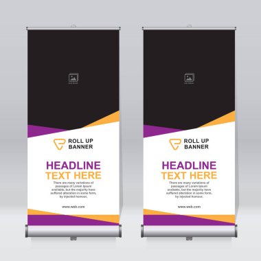 Pankart tasarımı şablonu, dikey, kurumsal arkaplan, tasarımı kaldır, modern geri çekilebilir pankart, dikdörtgen boyutu.